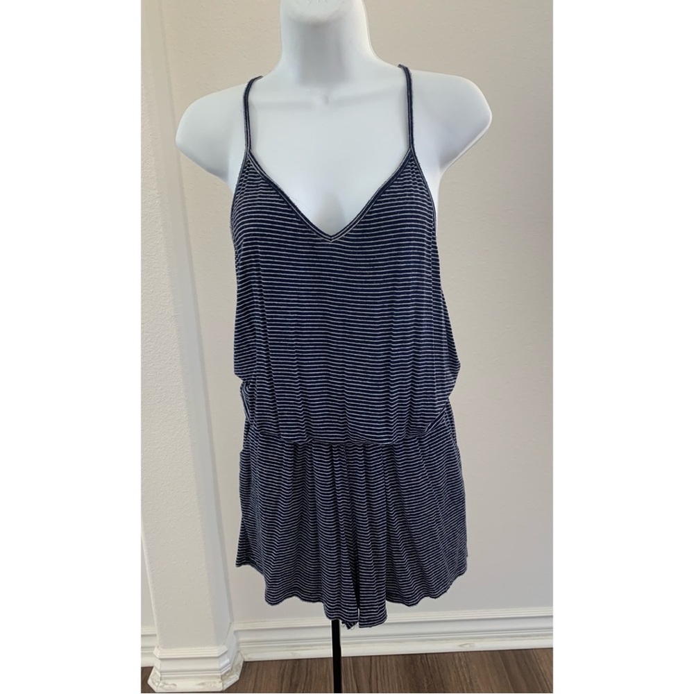 Brandy Melville Blue and White Striped Jumper
